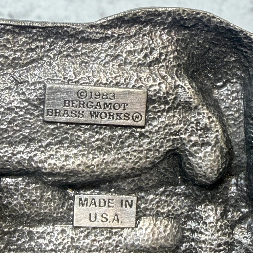 1983‎ Bergamot Brass Works Vintage Train Railroad Belt Buckle Made in USA
